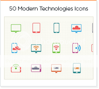 50 modern technologies icons