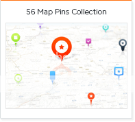 56 map pins collection