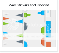Modern Web stickers and ribbons