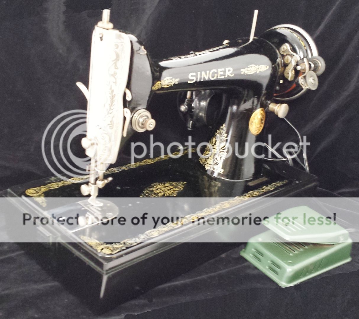 Singer Model 66 Electric, Portable, Scroll Face Sewing Machine & Carry Case