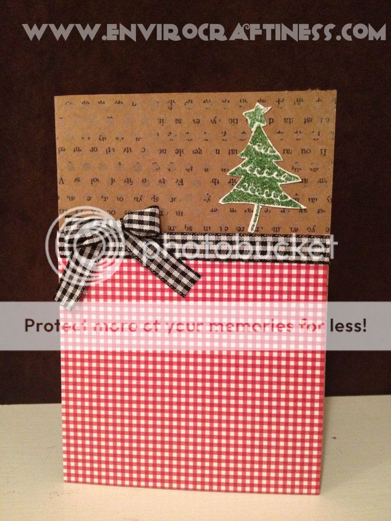 Kraft Paper & gingham christmas card, Uploaded from the Photobucket iPhone App