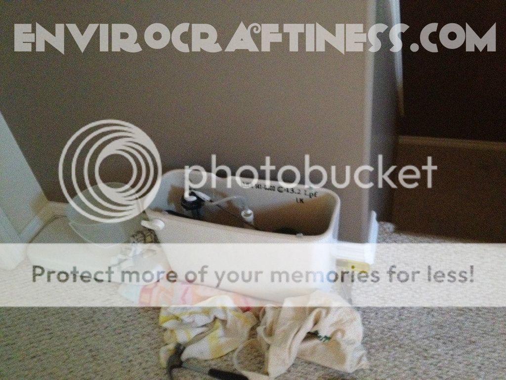 Toilet tank removed